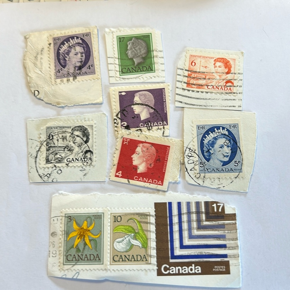 vtg Canada Postage stamps 1960-90 lot of 10 all circulated